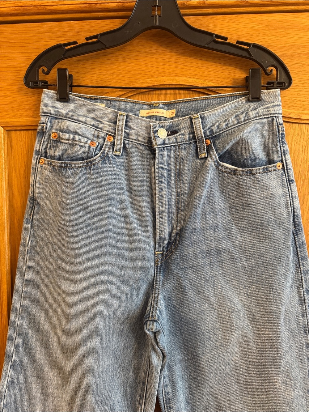 Levi's Premium Ribcage Wide Leg Women's Jeans Far And Wide Light Wash Size 29x32 - Picture 7 of 16